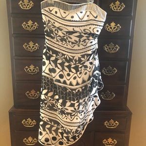 Kay Unger Black and White Patterned Dress
